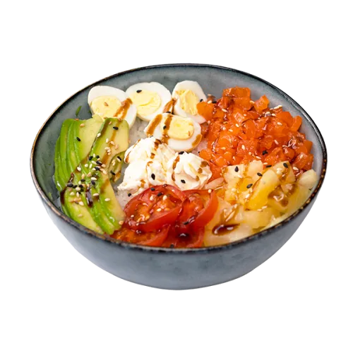 Poke with salmon