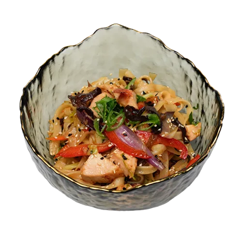 Локшина рисова з курячим філе