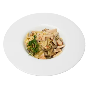 Паста з куркою та грибами