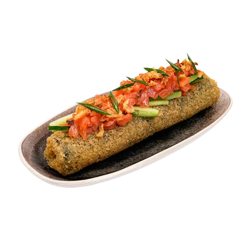 Sushi dog with salmon